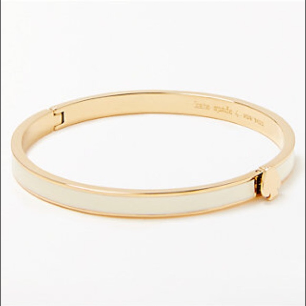 •Kate Spade• white and gold hinge bracelet